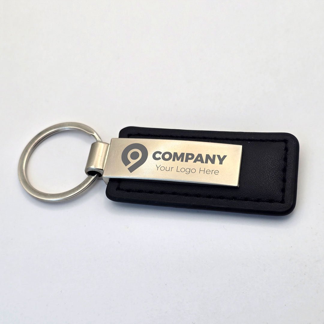 Custom Engraved Metal & Leather Keychain - Yaqut Gifts