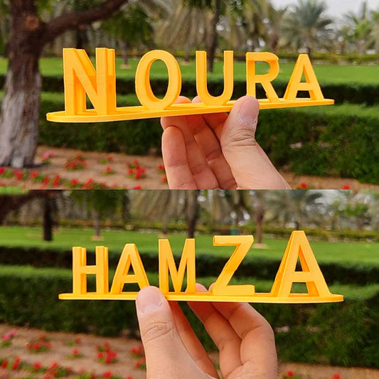 Personalized 3D double name gift in gold for couples