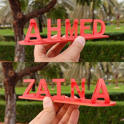 Custom 3D double name gift in red for couples