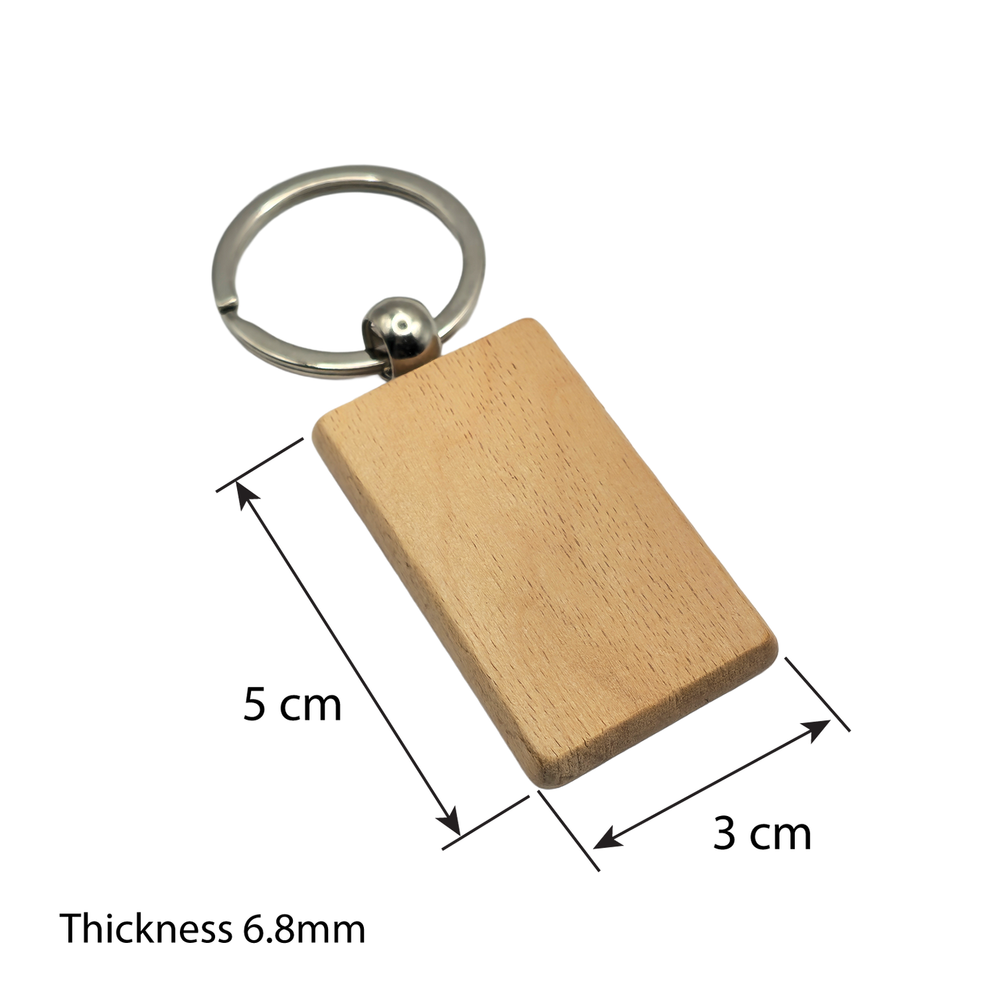 Personalized Name Wooden Keychain – Custom Engraved Gift